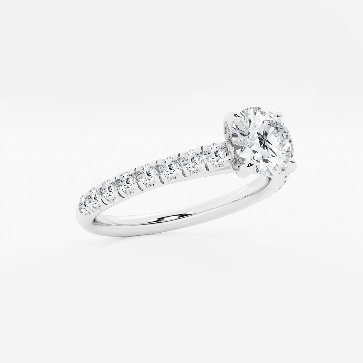 Additional Image 1 for  1 2/5 ctw Round Lab Grown Diamond French Pave Engagement Ring