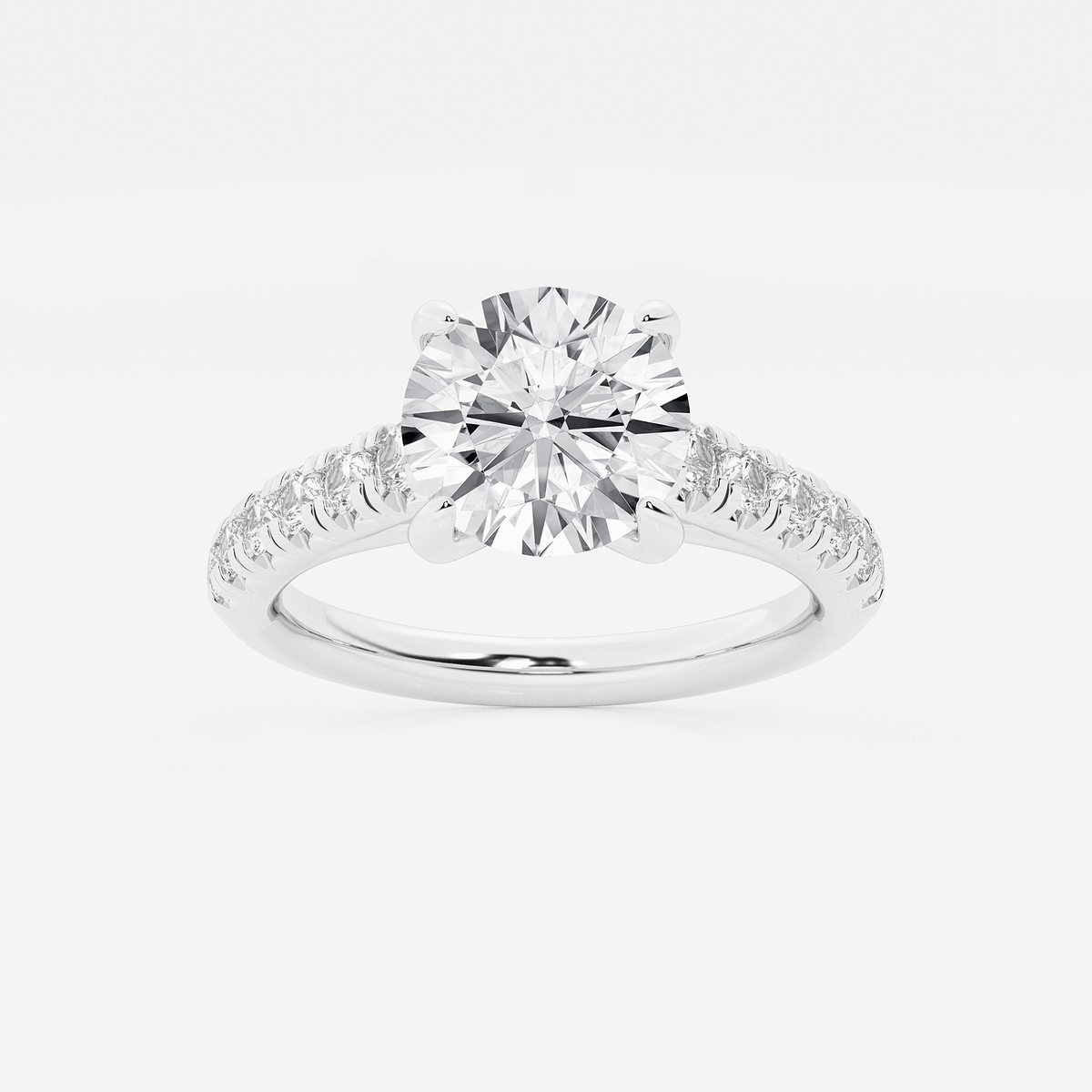 2 2/5 ctw Round Lab Grown Diamond French Pave Engagement Ring