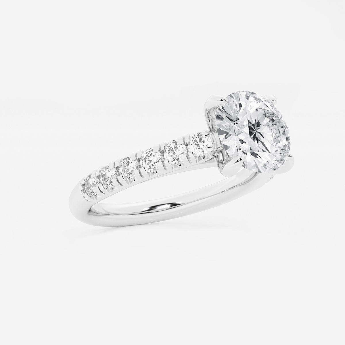 Additional Image 1 for  2 2/5 ctw Round Lab Grown Diamond French Pave Engagement Ring