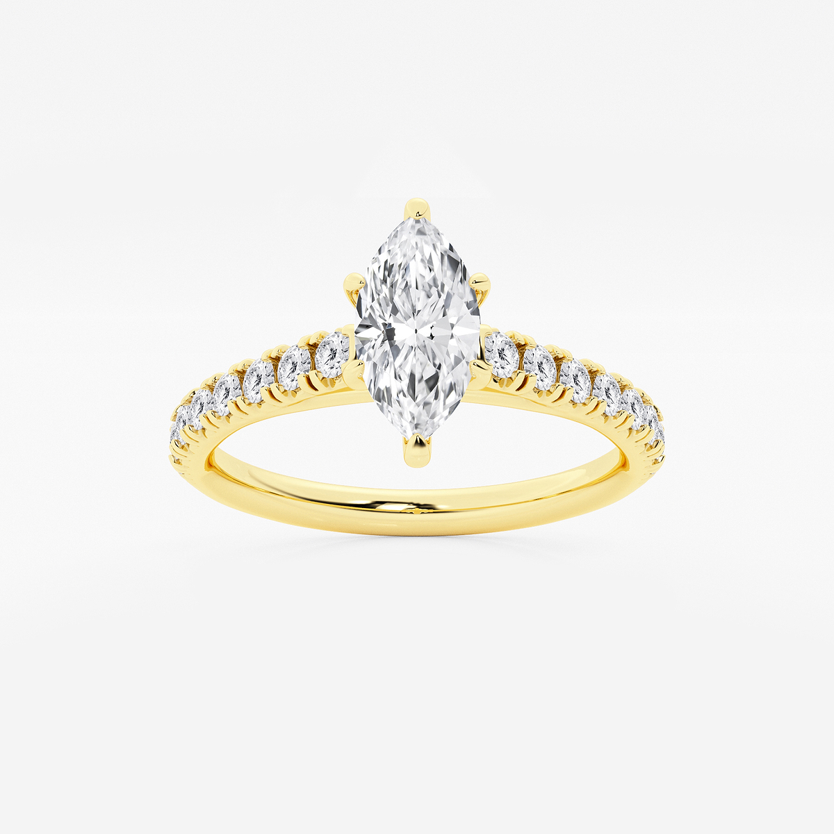 7/8 ctw Marquise Lab Grown Diamond French Pave Engagement Ring
