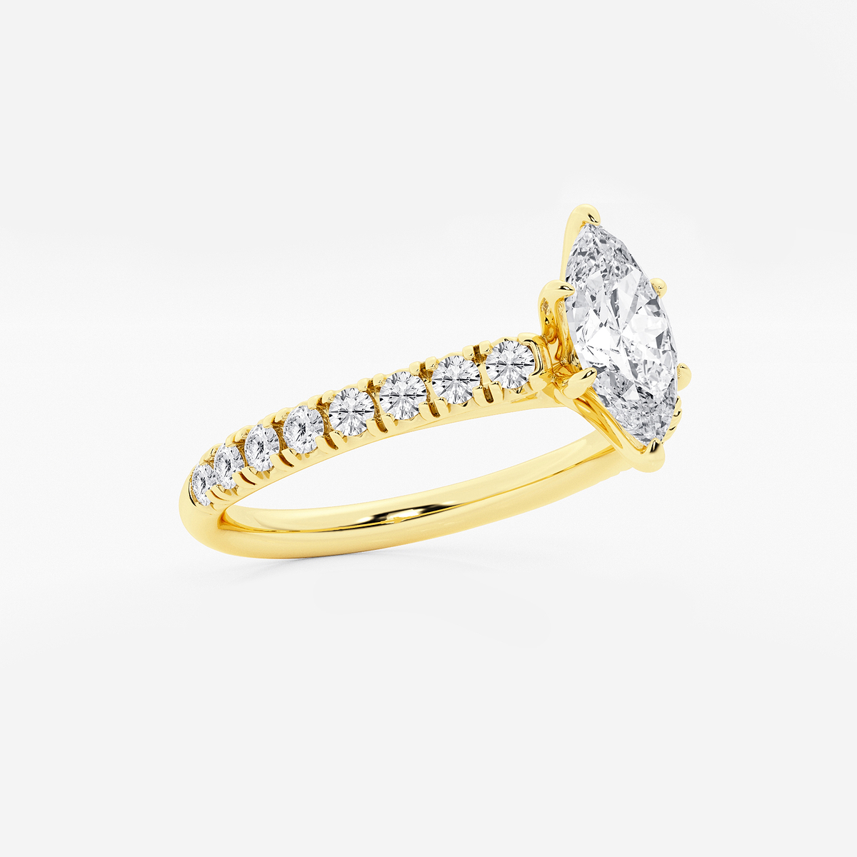 Additional Image 1 for  7/8 ctw Marquise Lab Grown Diamond French Pave Engagement Ring