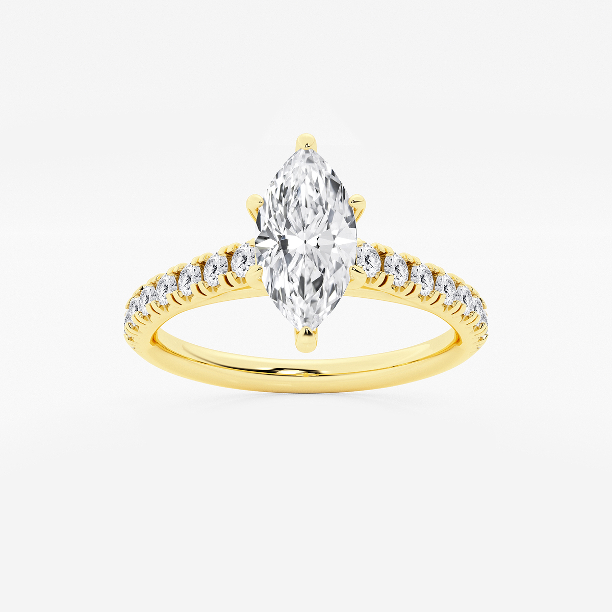 1 2/5 ctw Marquise Lab Grown Diamond French Pave Engagement Ring