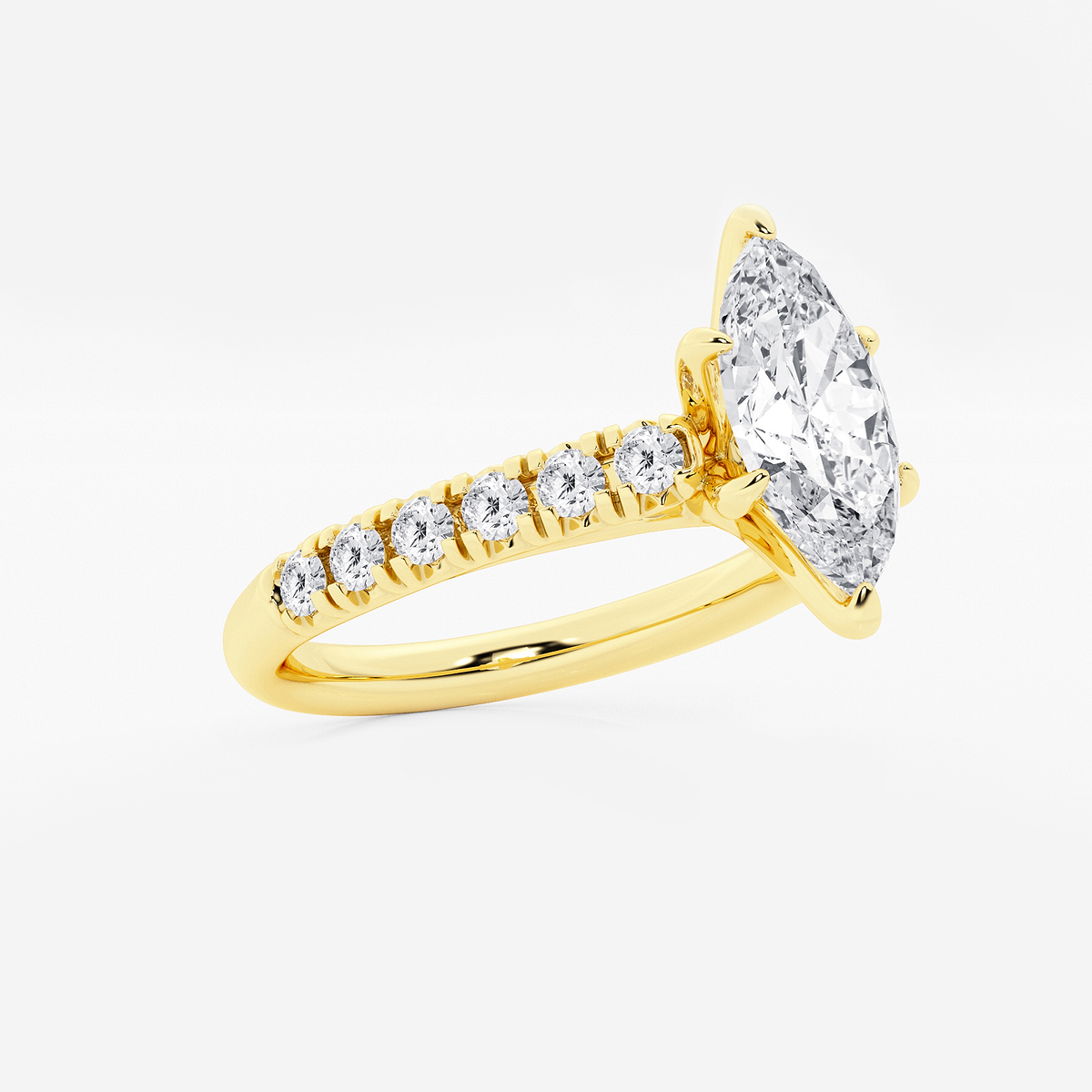Additional Image 1 for  2 ctw Marquise Lab Grown Diamond French Pave Engagement Ring