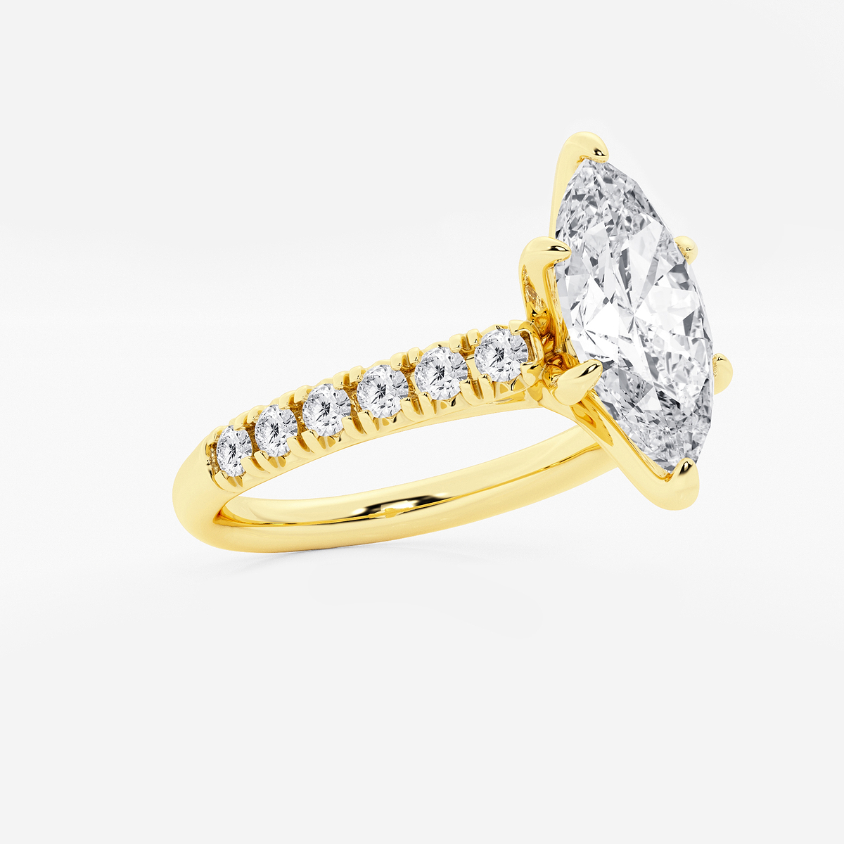Additional Image 1 for  2 2/5 ctw Marquise Lab Grown Diamond French Pave Engagement Ring