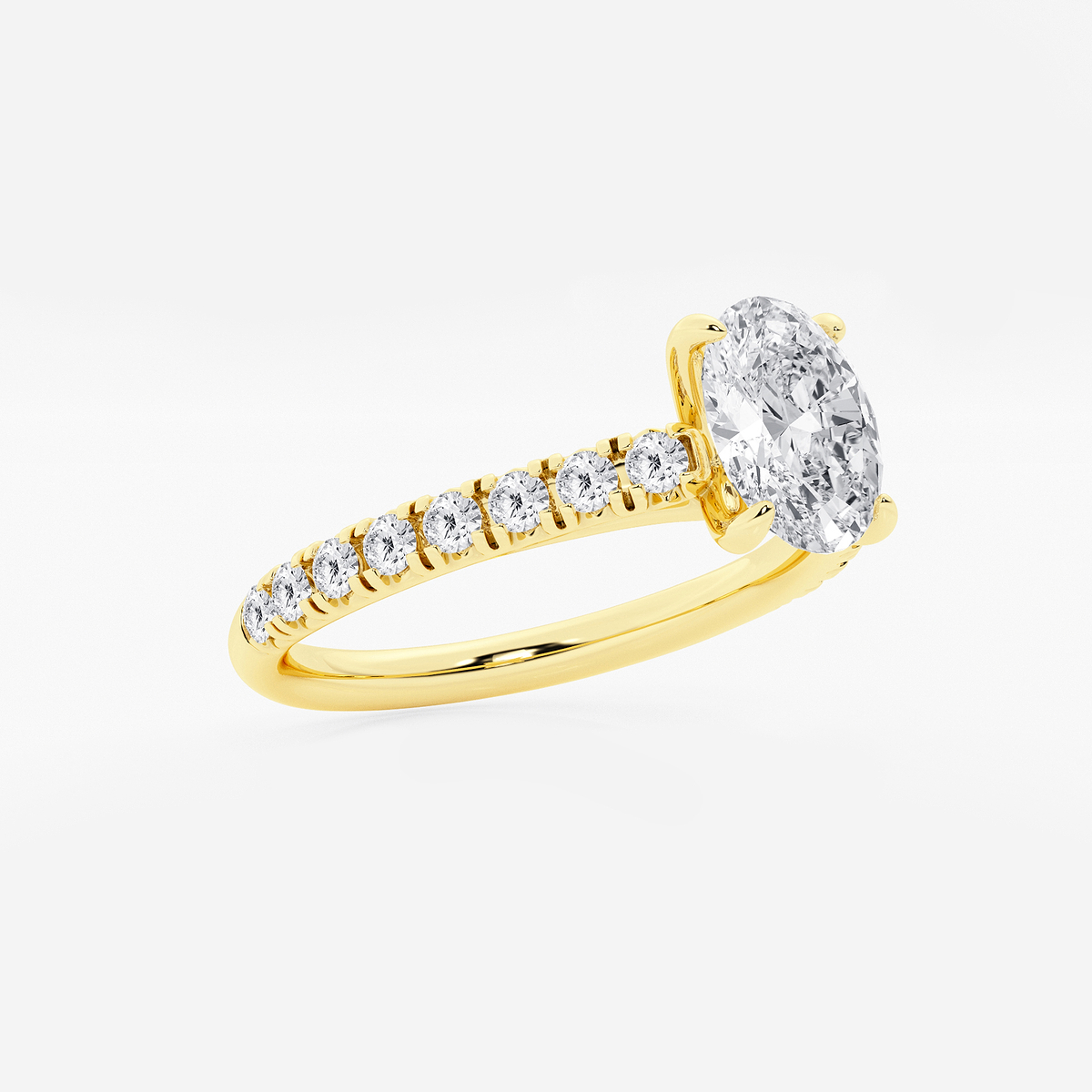 Additional Image 1 for  1 2/5 ctw Oval Lab Grown Diamond French Pave Engagement Ring
