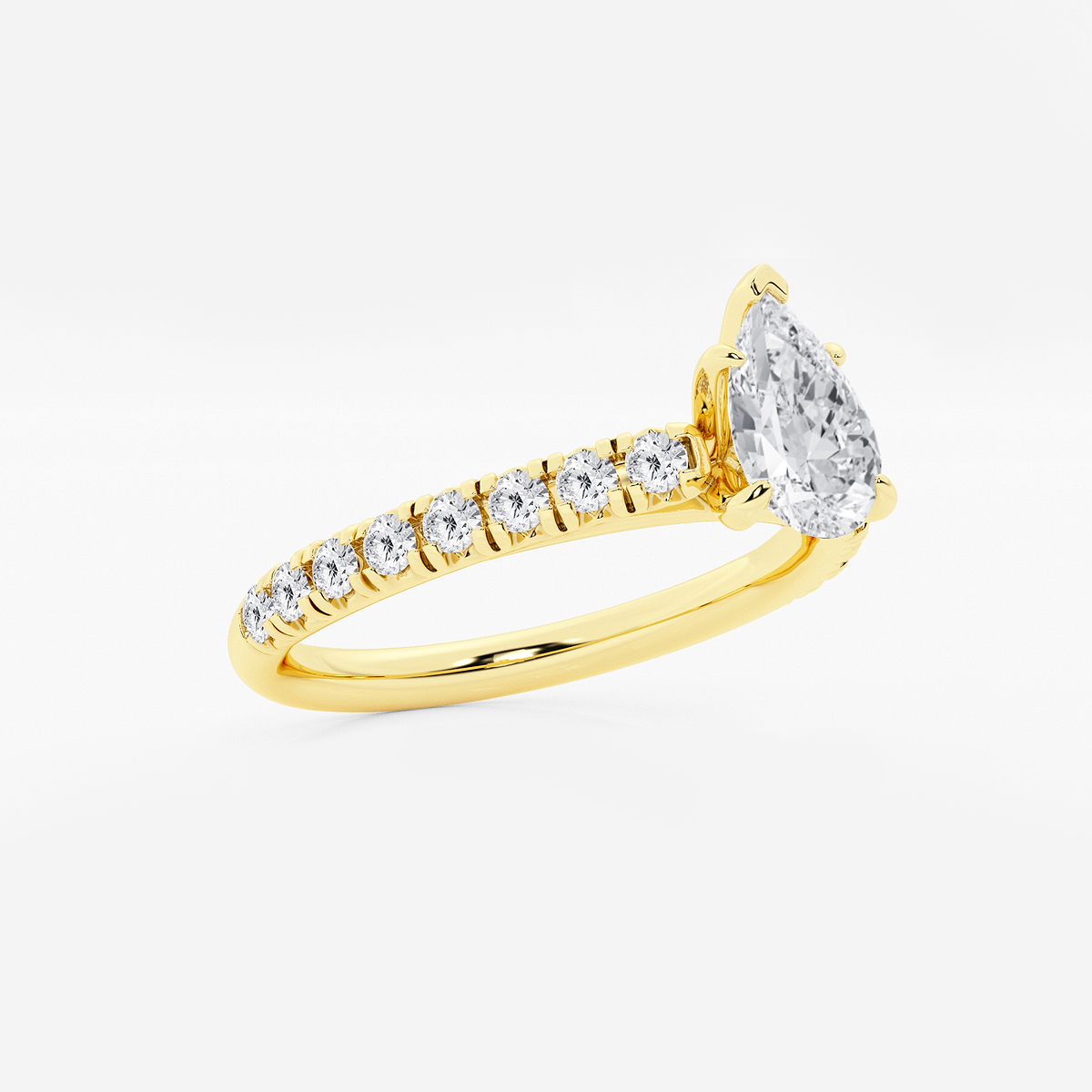 Additional Image 1 for  7/8 ctw Pear Lab Grown Diamond French Pave Engagement Ring