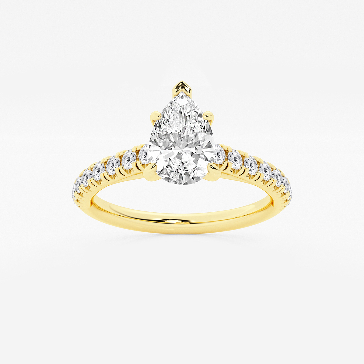 1 2/5 ctw Pear Lab Grown Diamond French Pave Engagement Ring