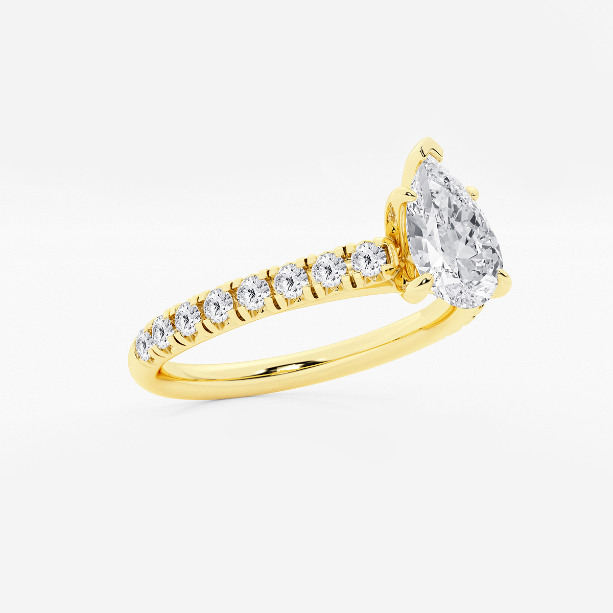 Additional Image 1 for  1 2/5 ctw Pear Lab Grown Diamond French Pave Engagement Ring