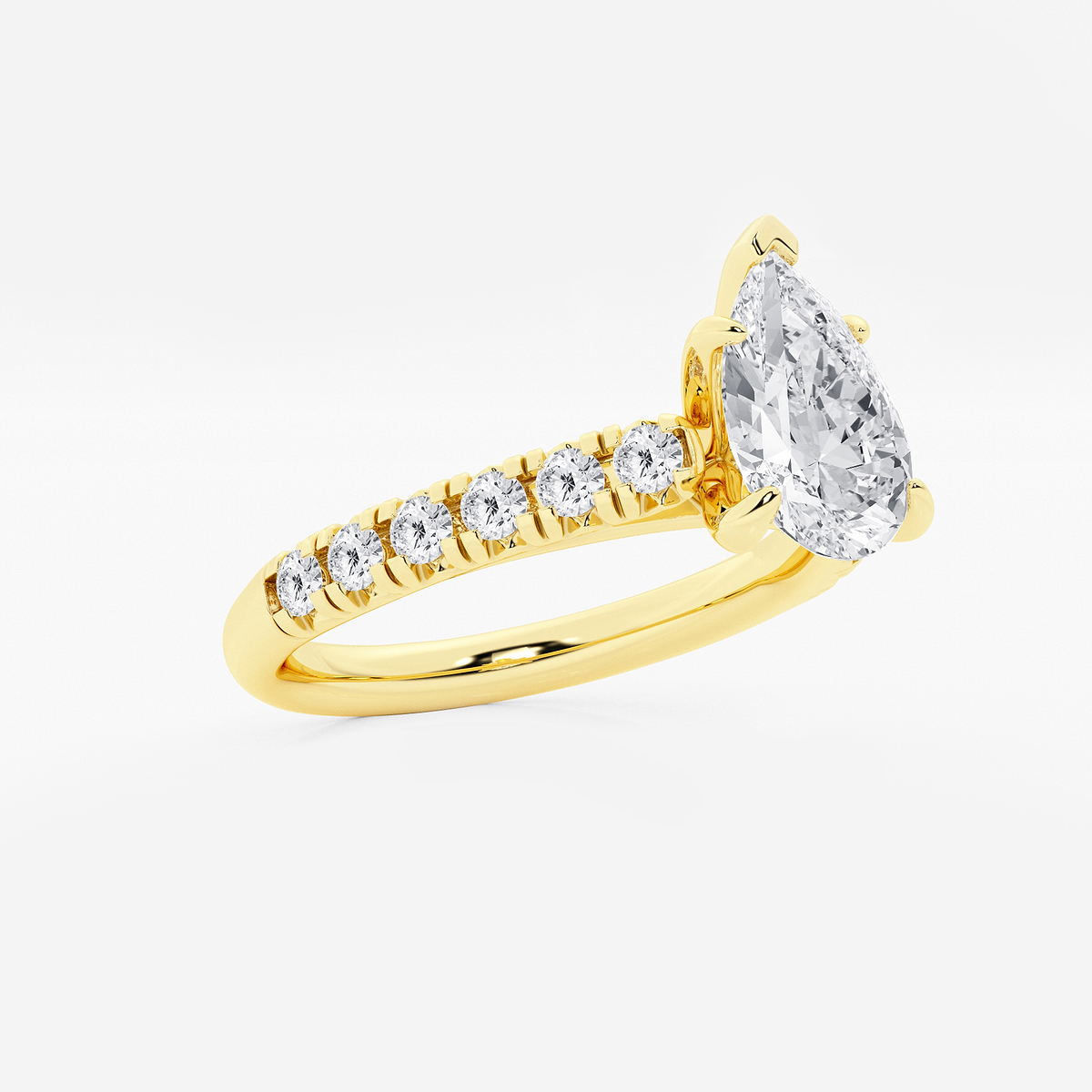 Additional Image 1 for  2 ctw Pear Lab Grown Diamond French Pave Engagement Ring