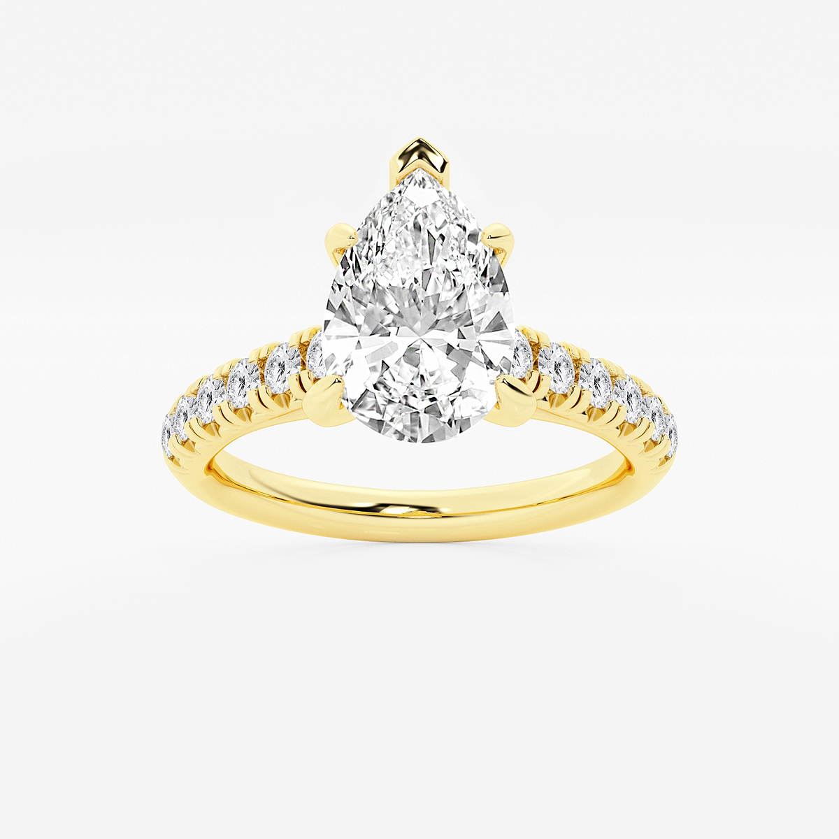 2 2/5 ctw Pear Lab Grown Diamond French Pave Engagement Ring