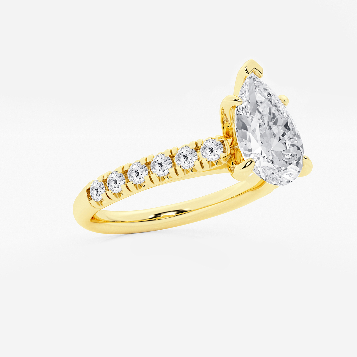 Additional Image 1 for  2 2/5 ctw Pear Lab Grown Diamond French Pave Engagement Ring