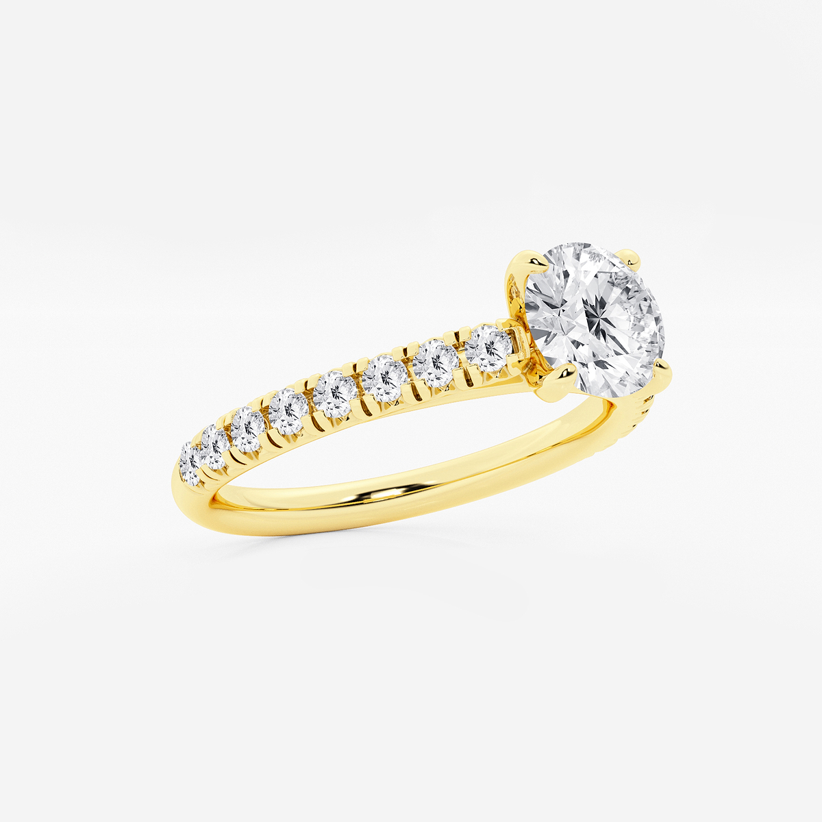Additional Image 1 for  1 2/5 ctw Round Lab Grown Diamond French Pave Engagement Ring
