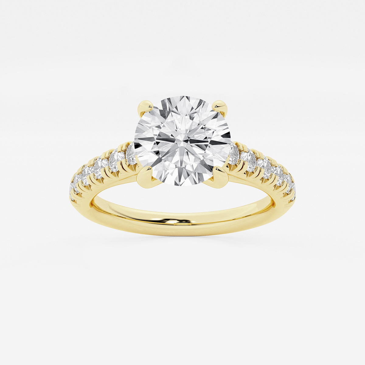 2 2/5 ctw Round Lab Grown Diamond French Pave Engagement Ring