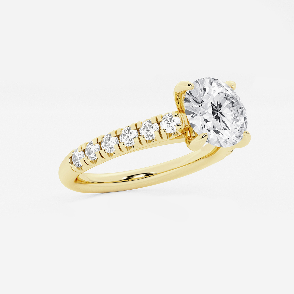 Additional Image 1 for  2 2/5 ctw Round Lab Grown Diamond French Pave Engagement Ring