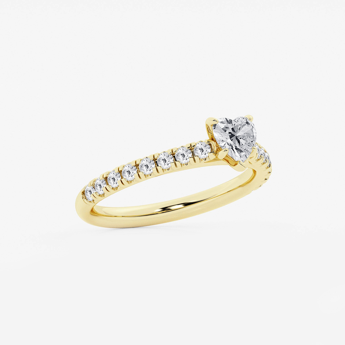 Additional Image 1 for  7/8 ctw Heart Lab Grown Diamond French Pave Engagement Ring