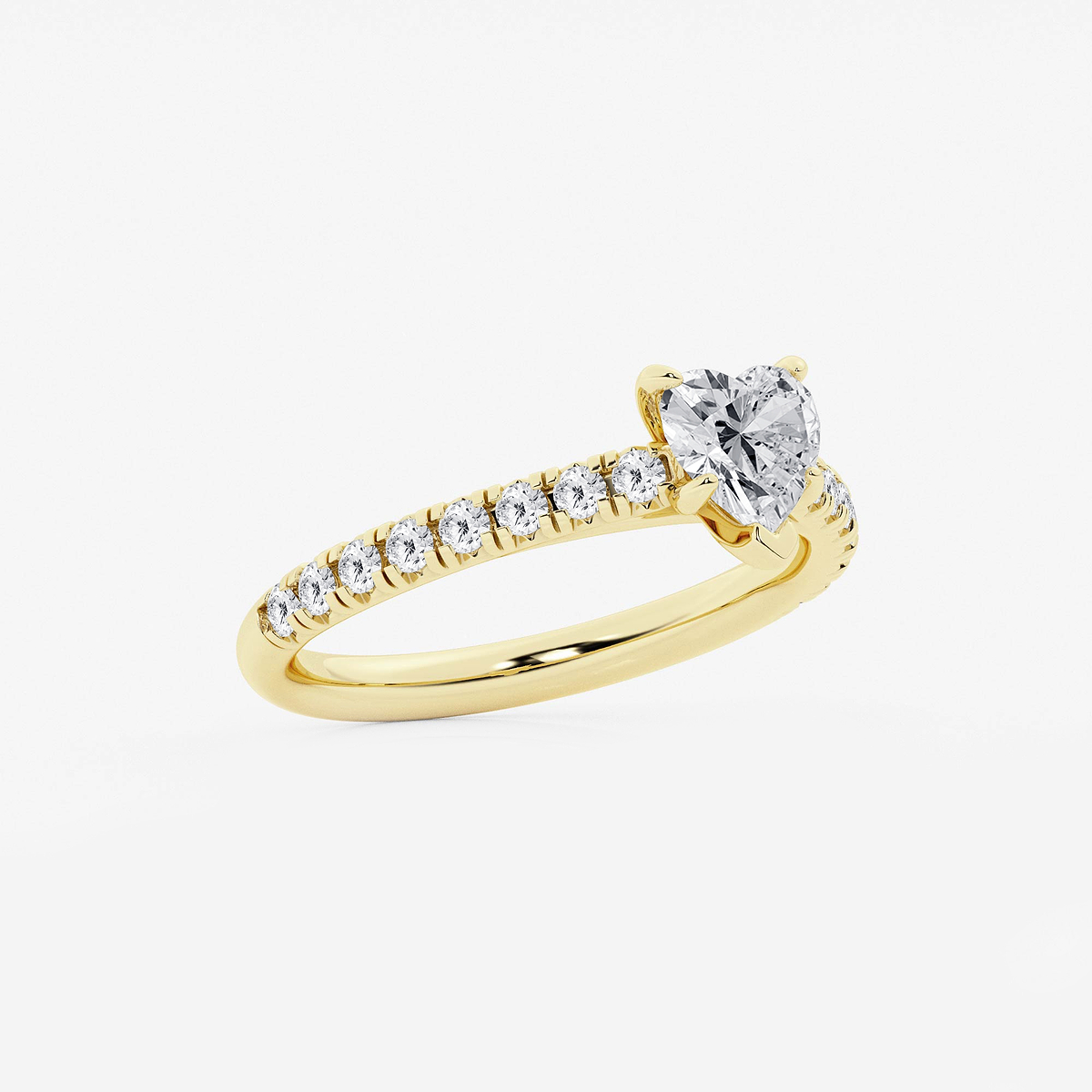 Additional Image 1 for  1 1/8 ctw Heart Lab Grown Diamond French Pave Engagement Ring