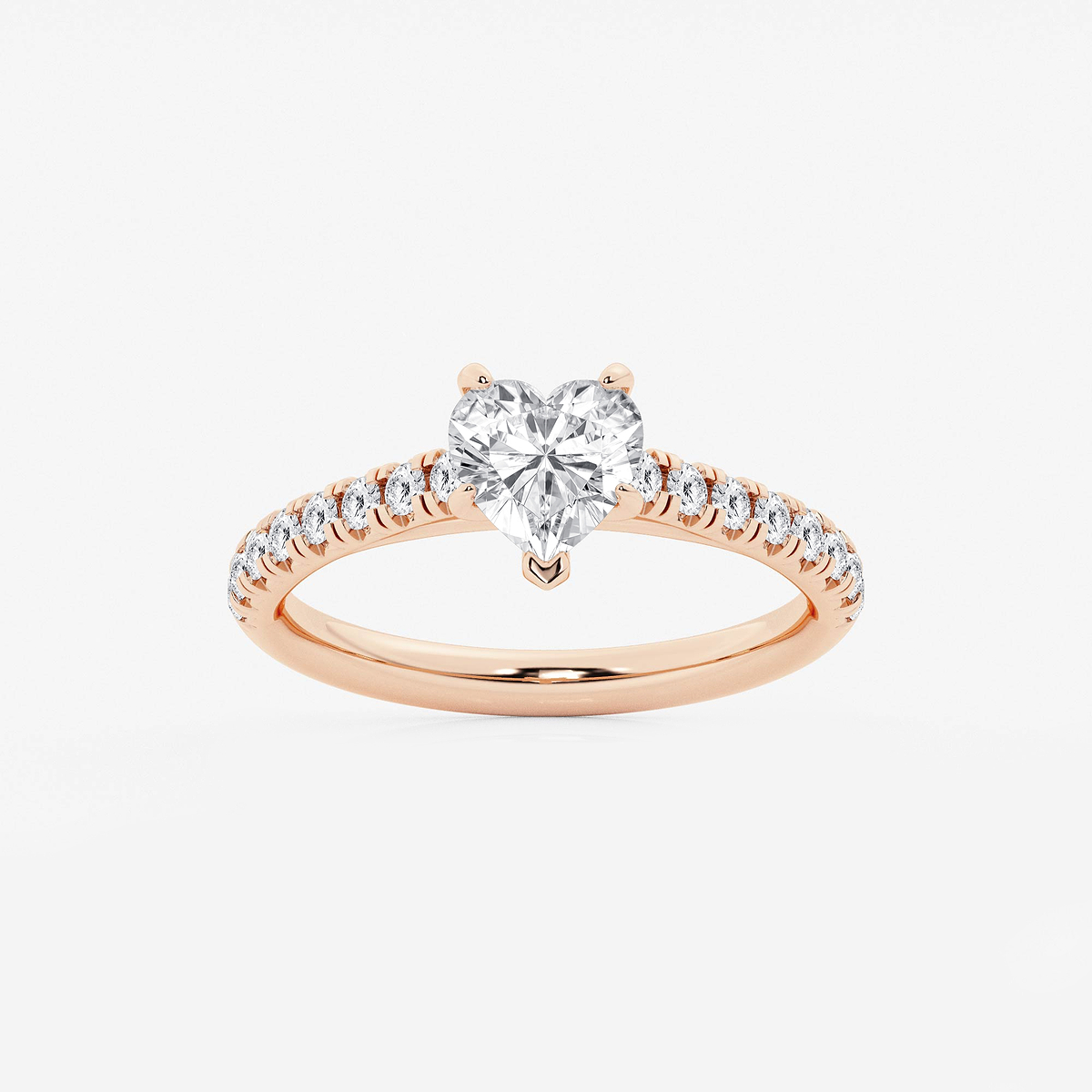 1 2/5 ctw Heart Lab Grown Diamond French Pave Engagement Ring