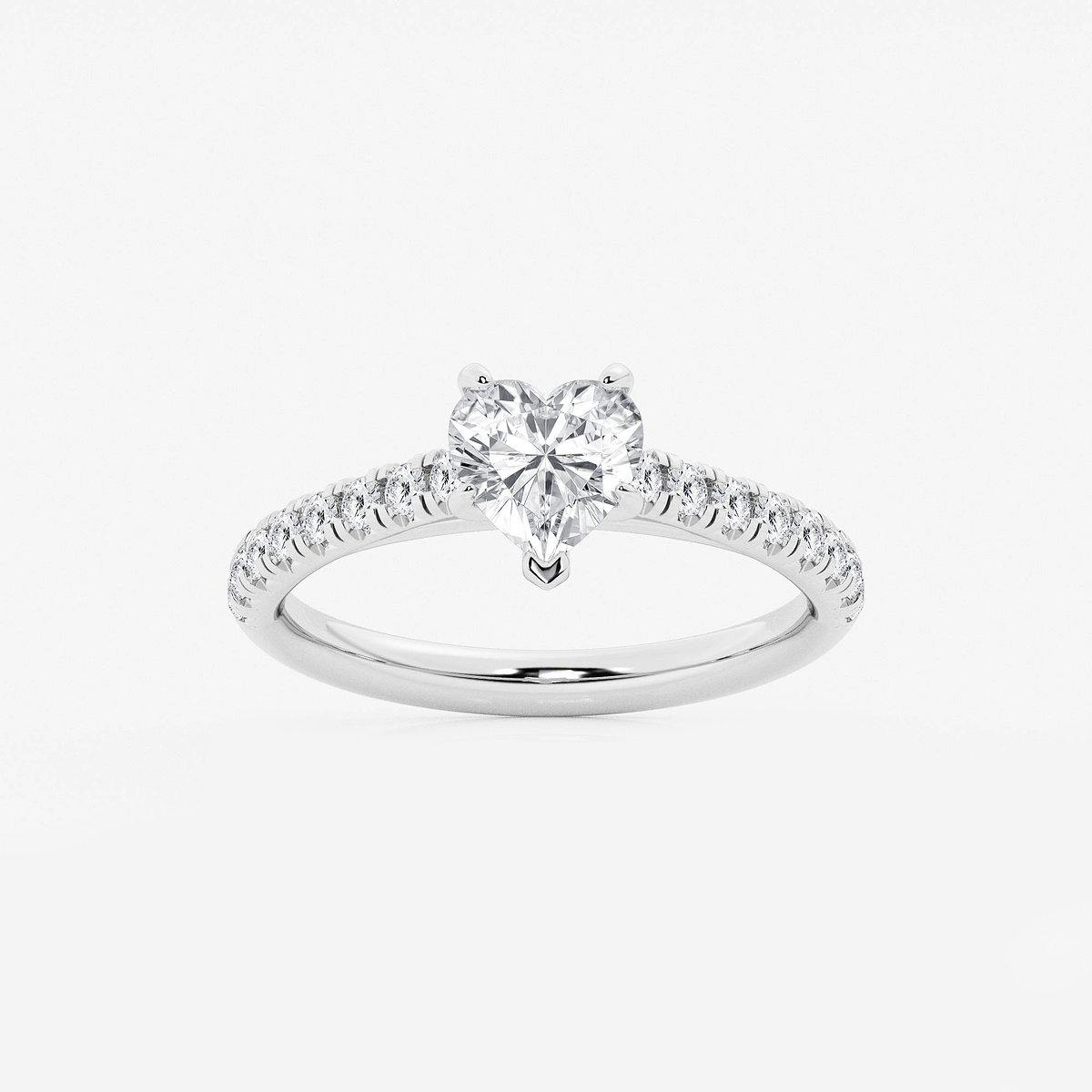 1 2/5 ctw Heart Lab Grown Diamond French Pave Engagement Ring