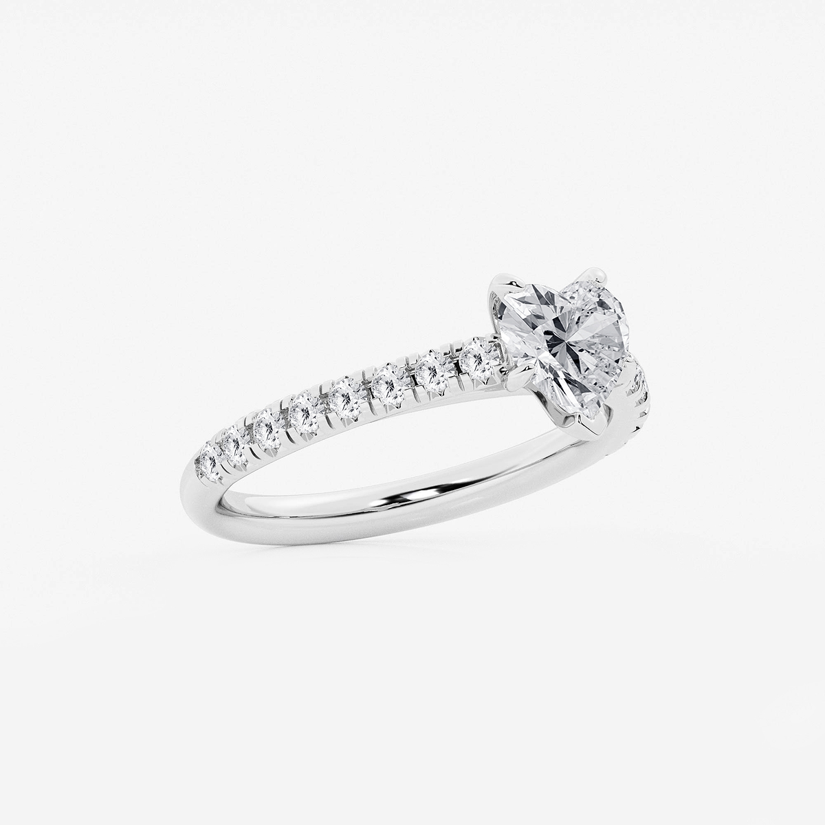 Additional Image 1 for  1 2/5 ctw Heart Lab Grown Diamond French Pave Engagement Ring