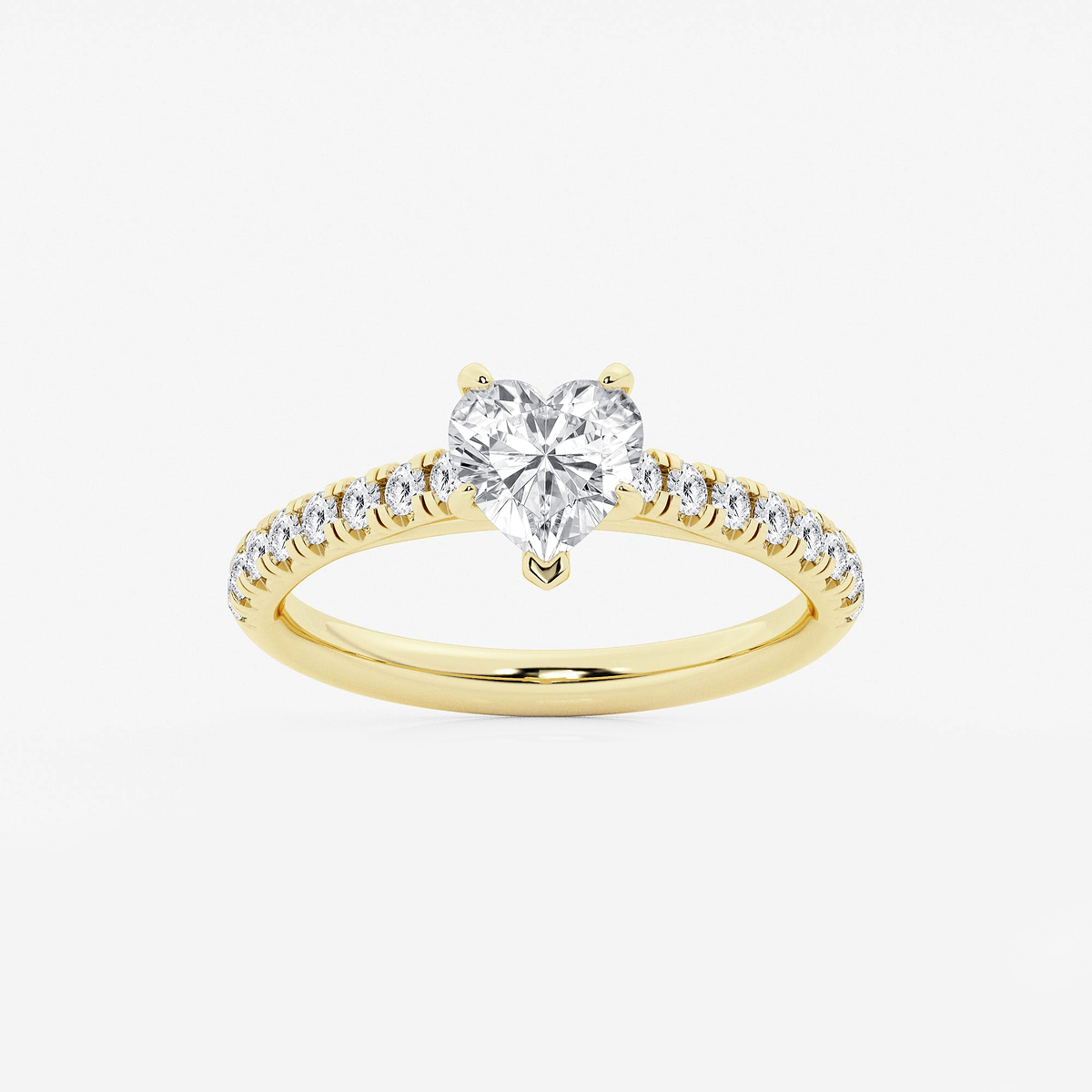 1 2/5 ctw Heart Lab Grown Diamond French Pave Engagement Ring