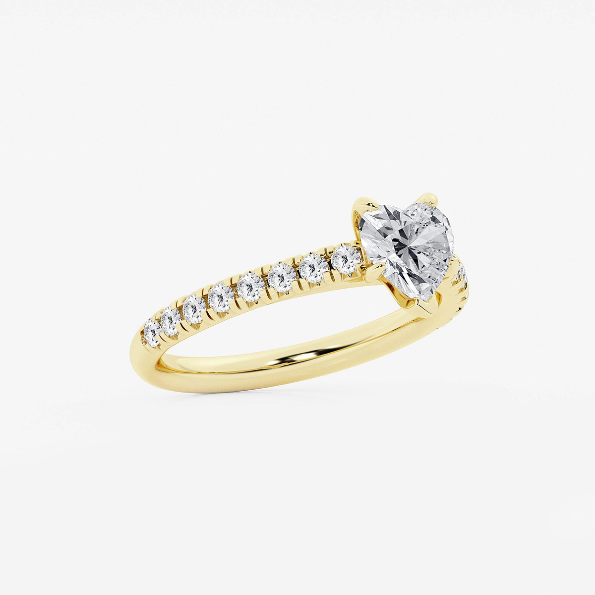 Additional Image 1 for  1 2/5 ctw Heart Lab Grown Diamond French Pave Engagement Ring