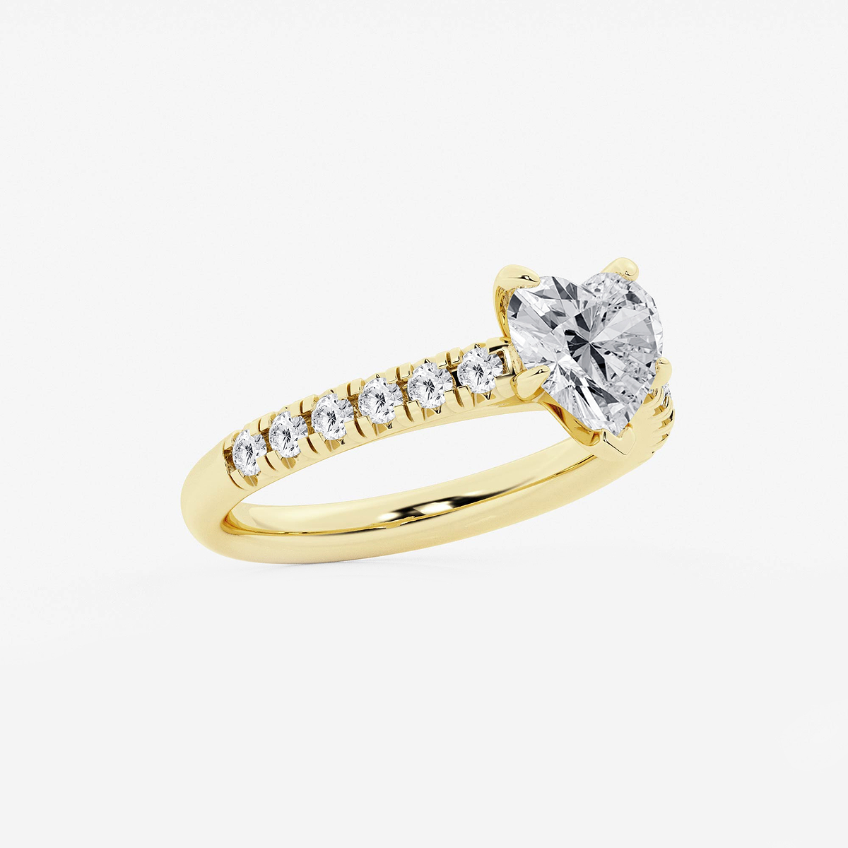 Additional Image 1 for  2 ctw Heart Lab Grown Diamond French Pave Engagement Ring