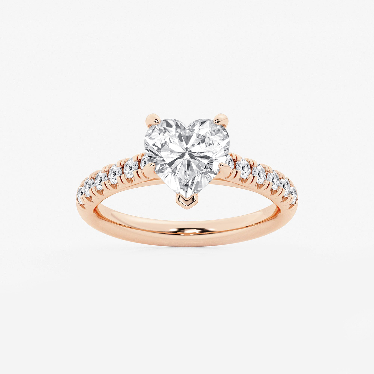 2 2/5 ctw Heart Lab Grown Diamond French Pave Engagement Ring