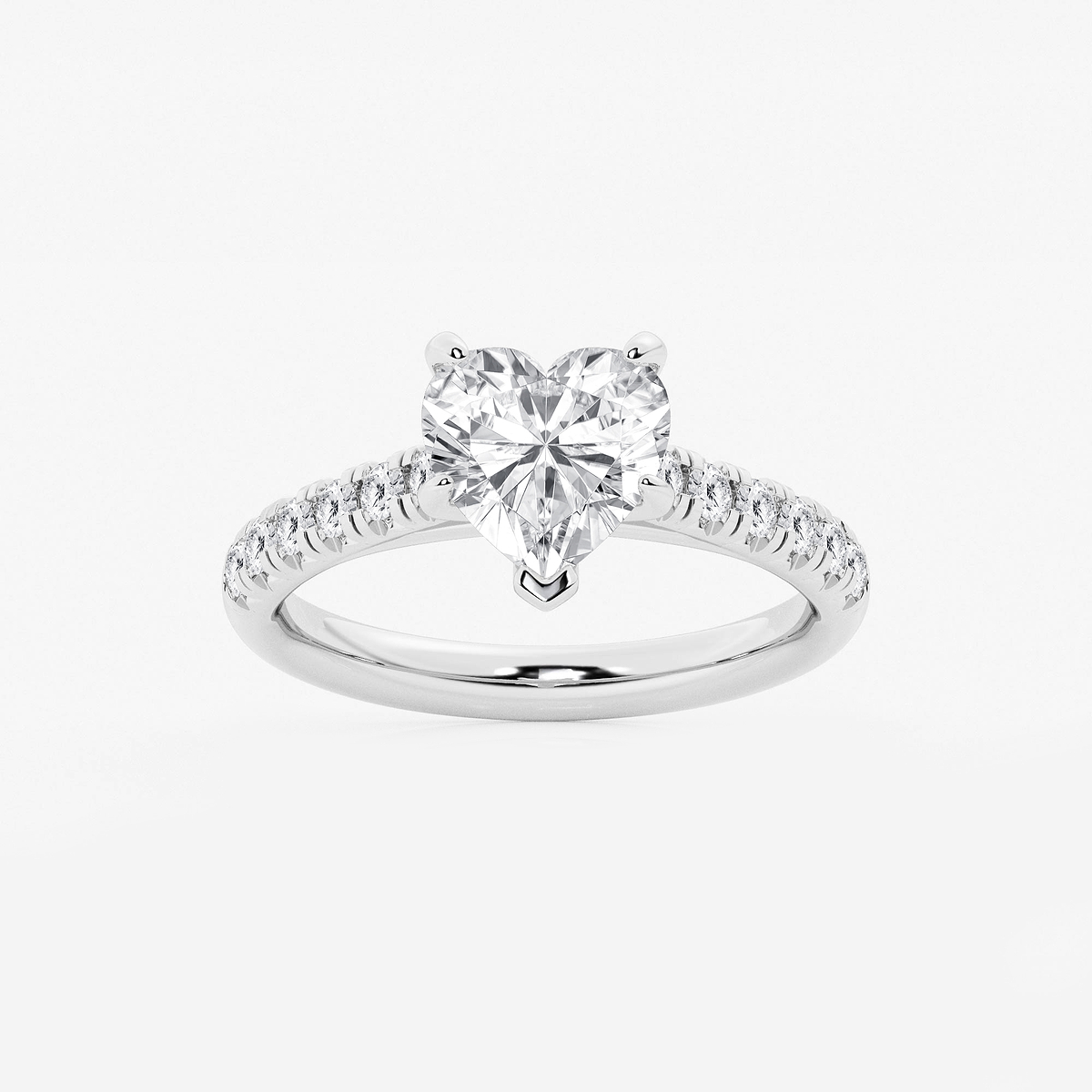 2 2/5 ctw Heart Lab Grown Diamond French Pave Engagement Ring