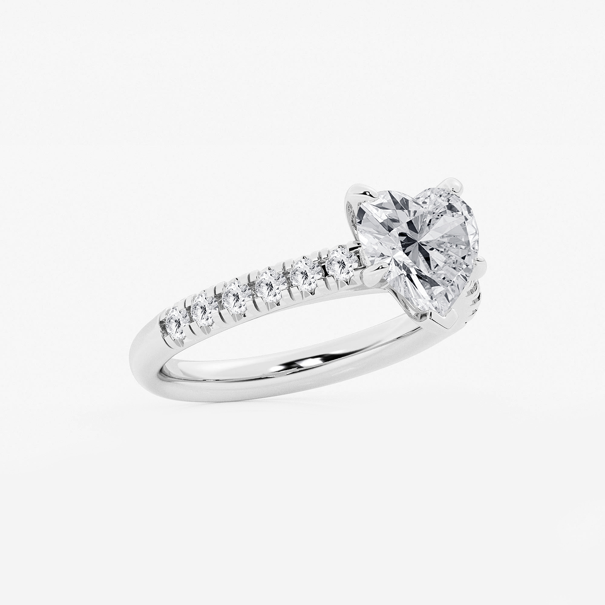 Additional Image 1 for  2 2/5 ctw Heart Lab Grown Diamond French Pave Engagement Ring