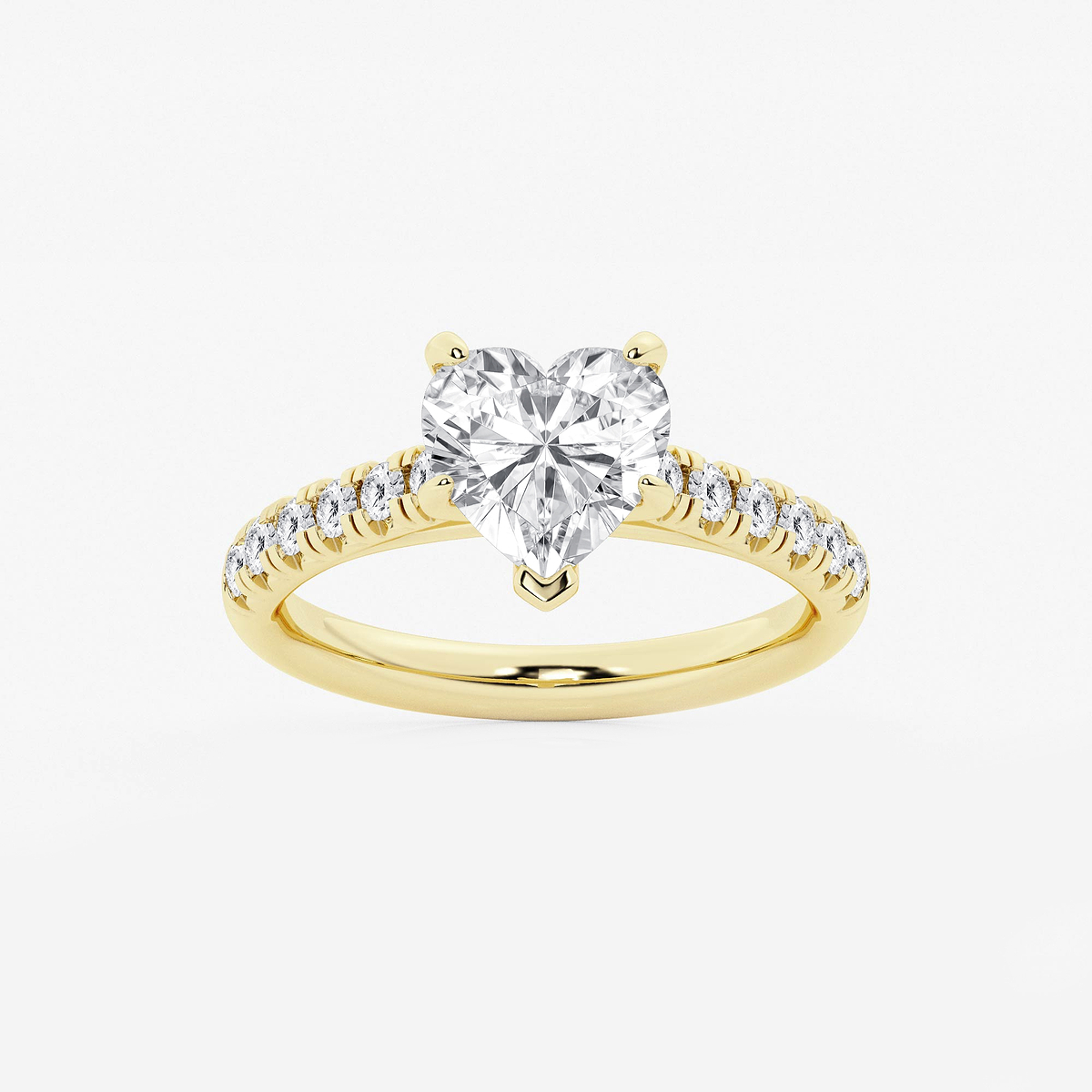 2 2/5 ctw Heart Lab Grown Diamond French Pave Engagement Ring