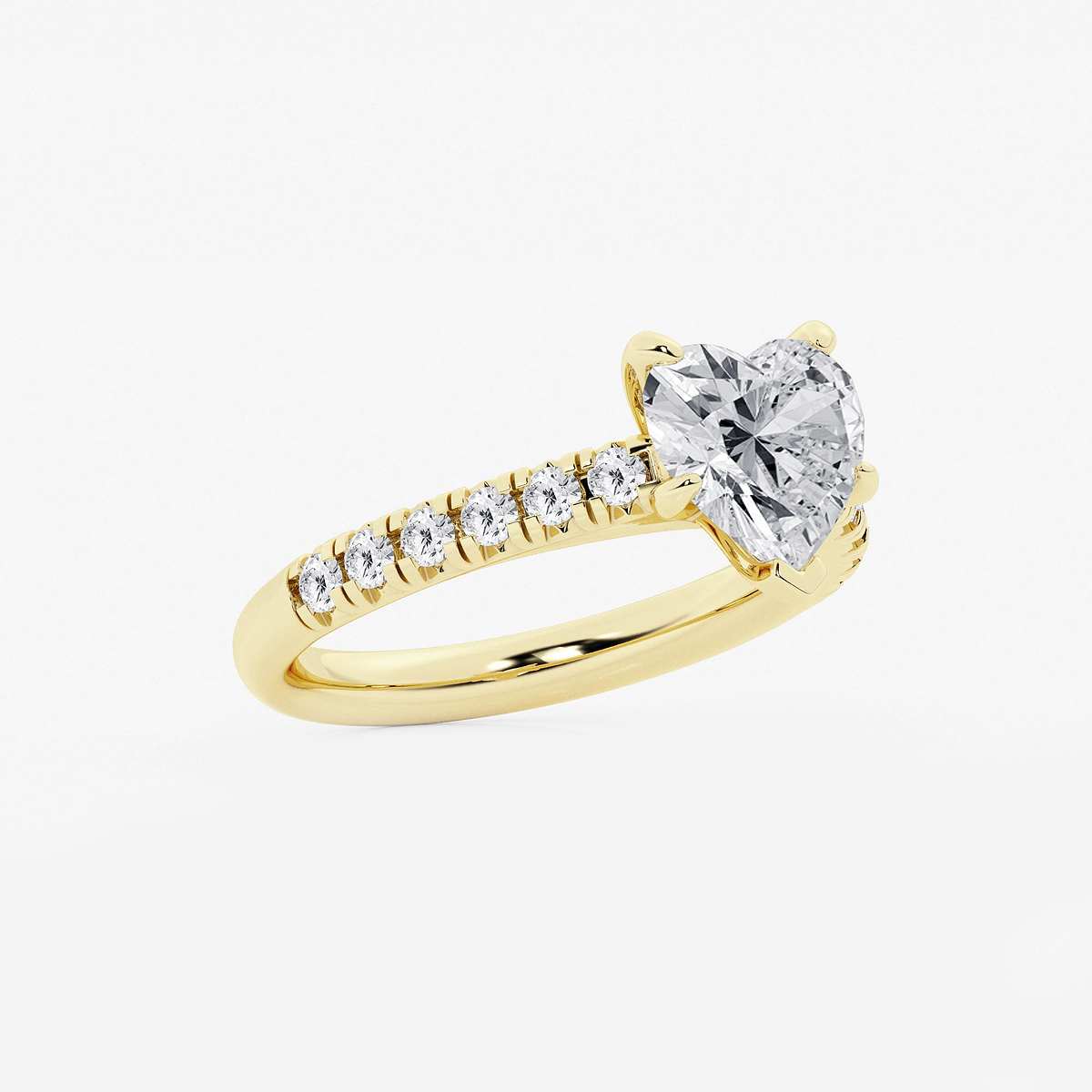 Additional Image 1 for  2 2/5 ctw Heart Lab Grown Diamond French Pave Engagement Ring