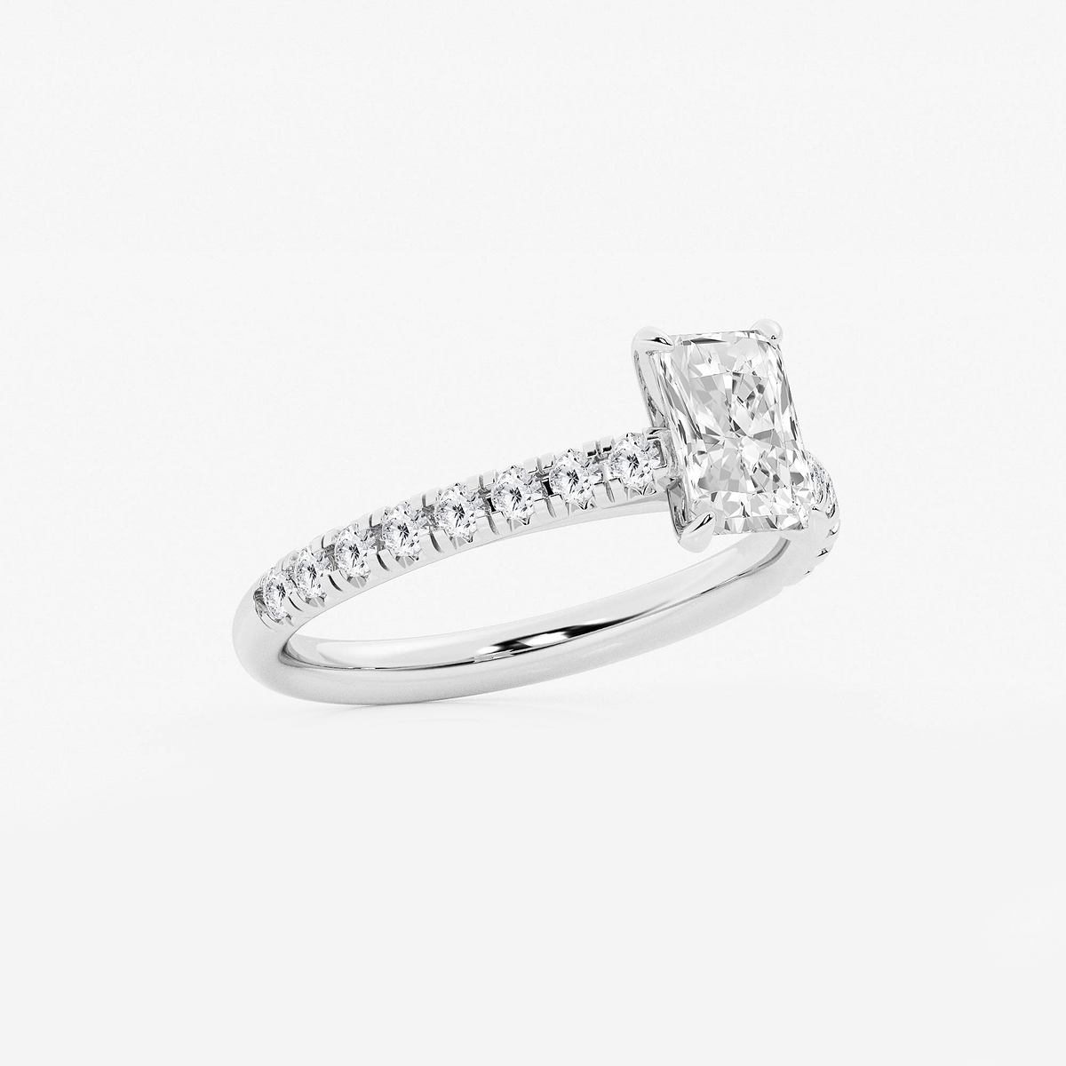 Additional Image 1 for  1 2/5 ctw Radiant Lab Grown Diamond French Pave Engagement Ring