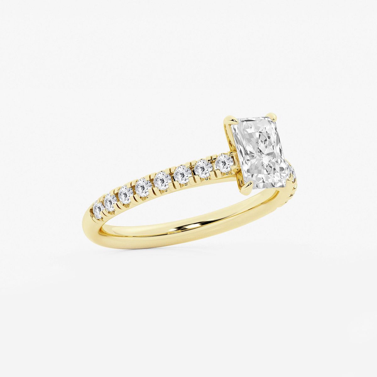 Additional Image 1 for  1 2/5 ctw Radiant Lab Grown Diamond French Pave Engagement Ring