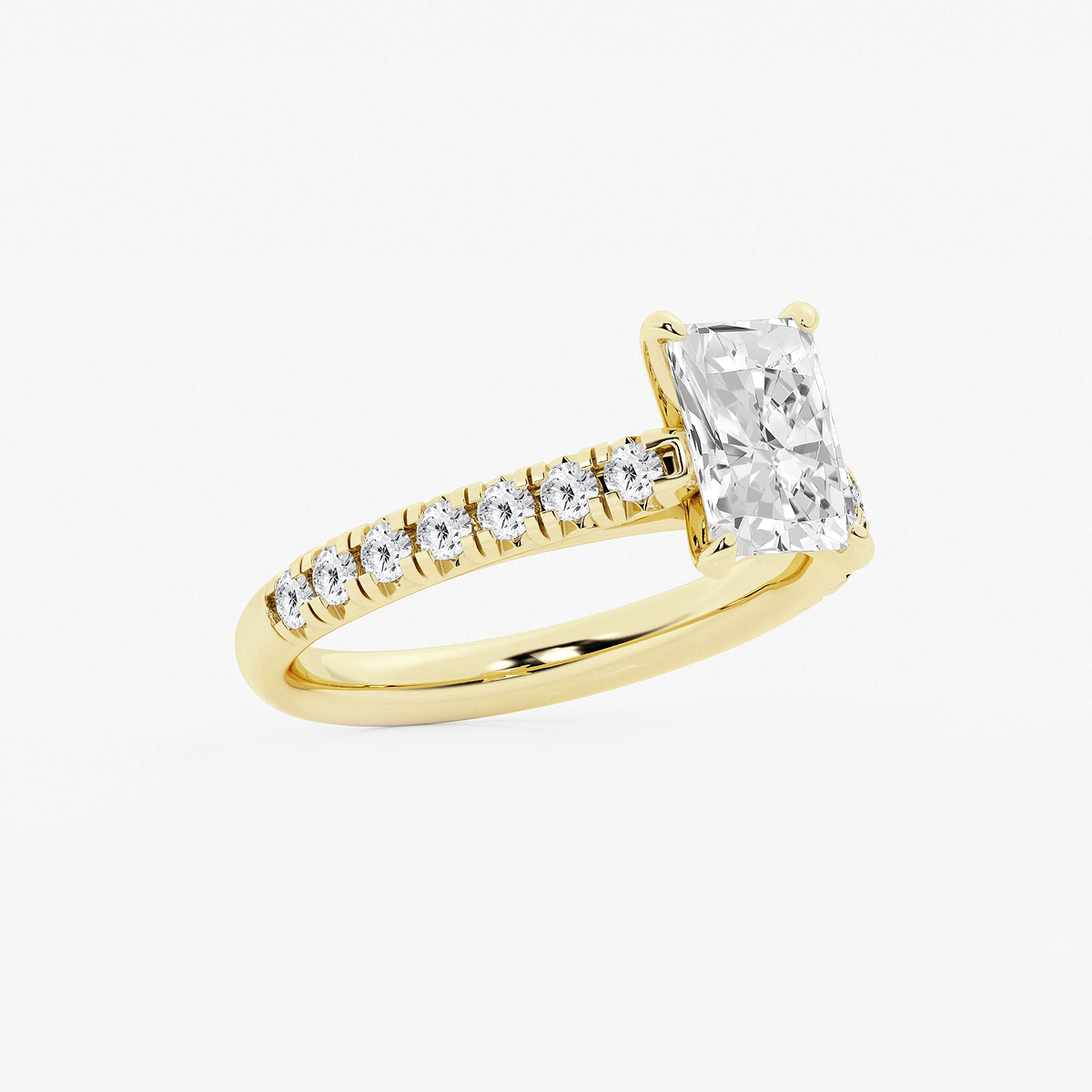 Additional Image 1 for  2 ctw Radiant Lab Grown Diamond French Pave Engagement Ring