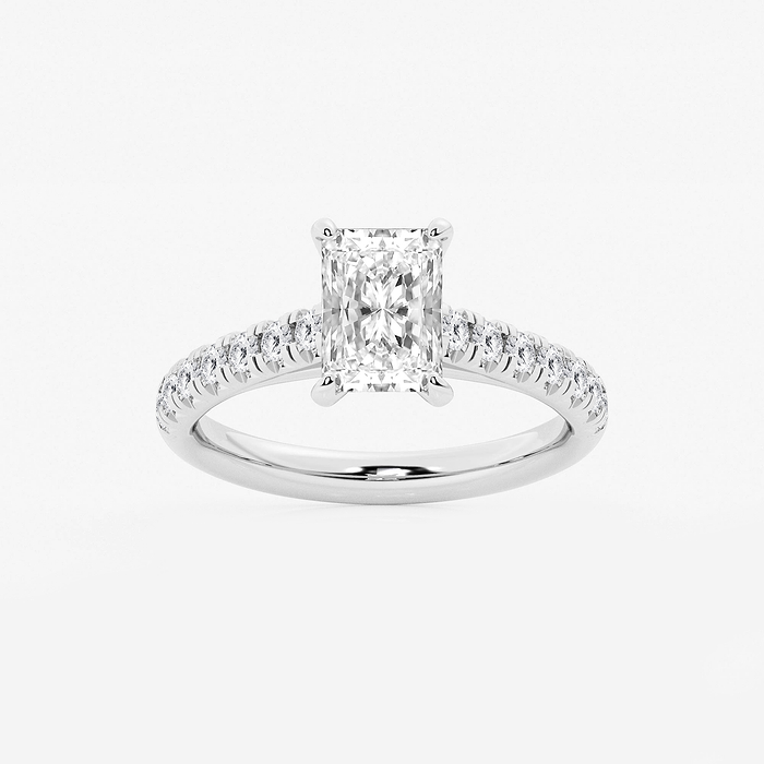 Blair - 2 ctw Radiant Lab Grown Diamond French Pave Engagement Ring