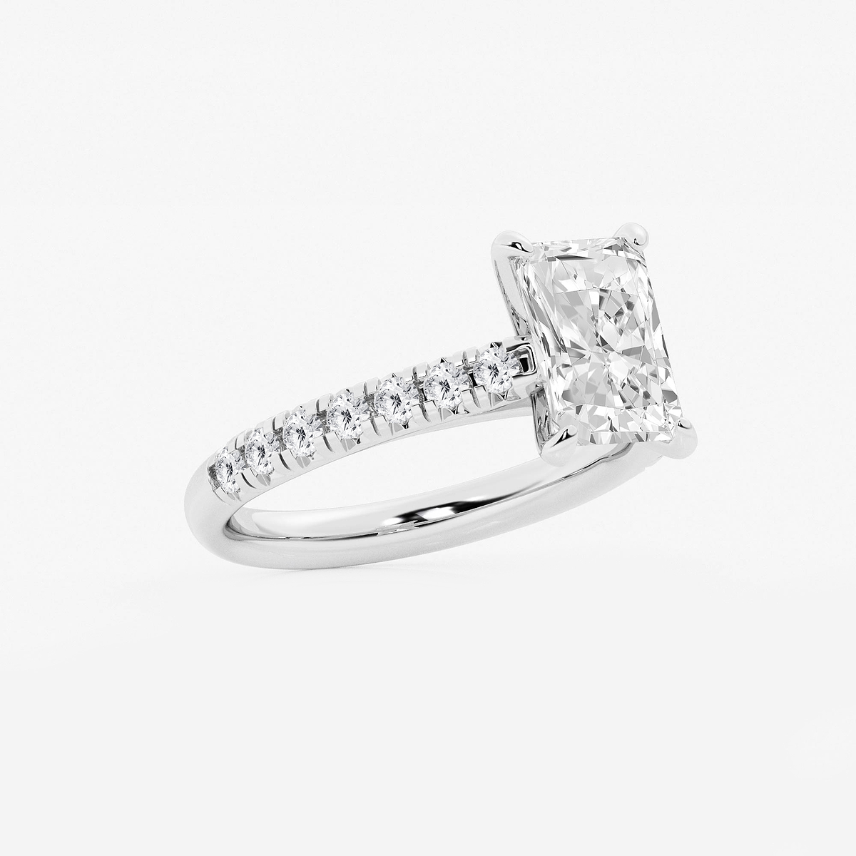 Additional Image 1 for  2 2/5 ctw Radiant Lab Grown Diamond French Pave Engagement Ring