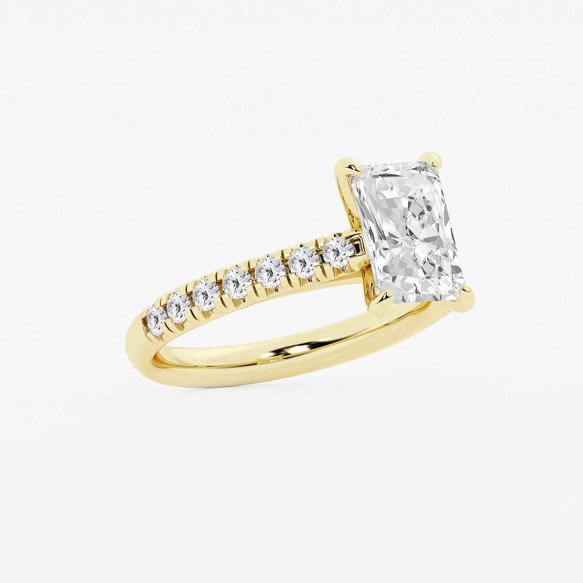 Additional Image 1 for  2 2/5 ctw Radiant Lab Grown Diamond French Pave Engagement Ring