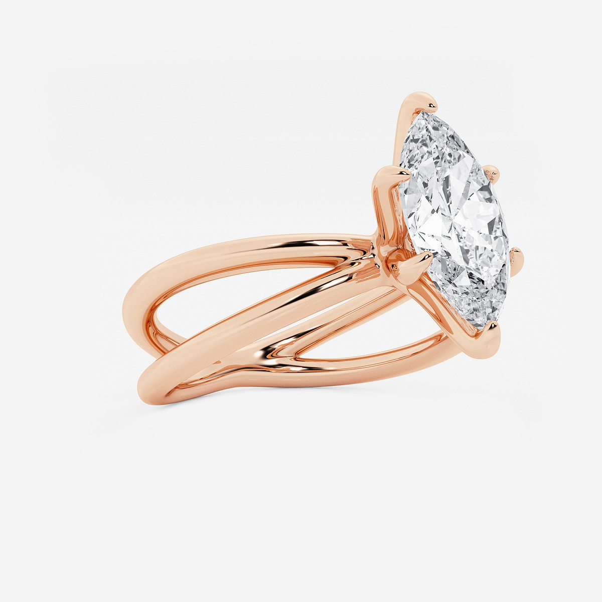 Additional Image 1 for  2 ctw Marquise Lab Grown Diamond Crossover Solitaire Engagement Ring