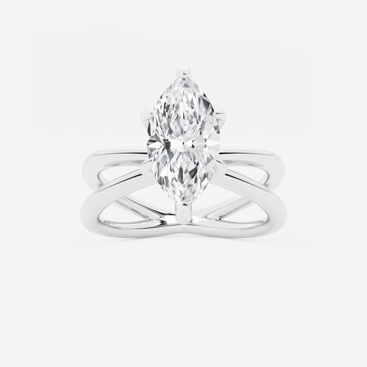 2 ctw Marquise Lab Grown Diamond Crossover Solitaire Engagement Ring
