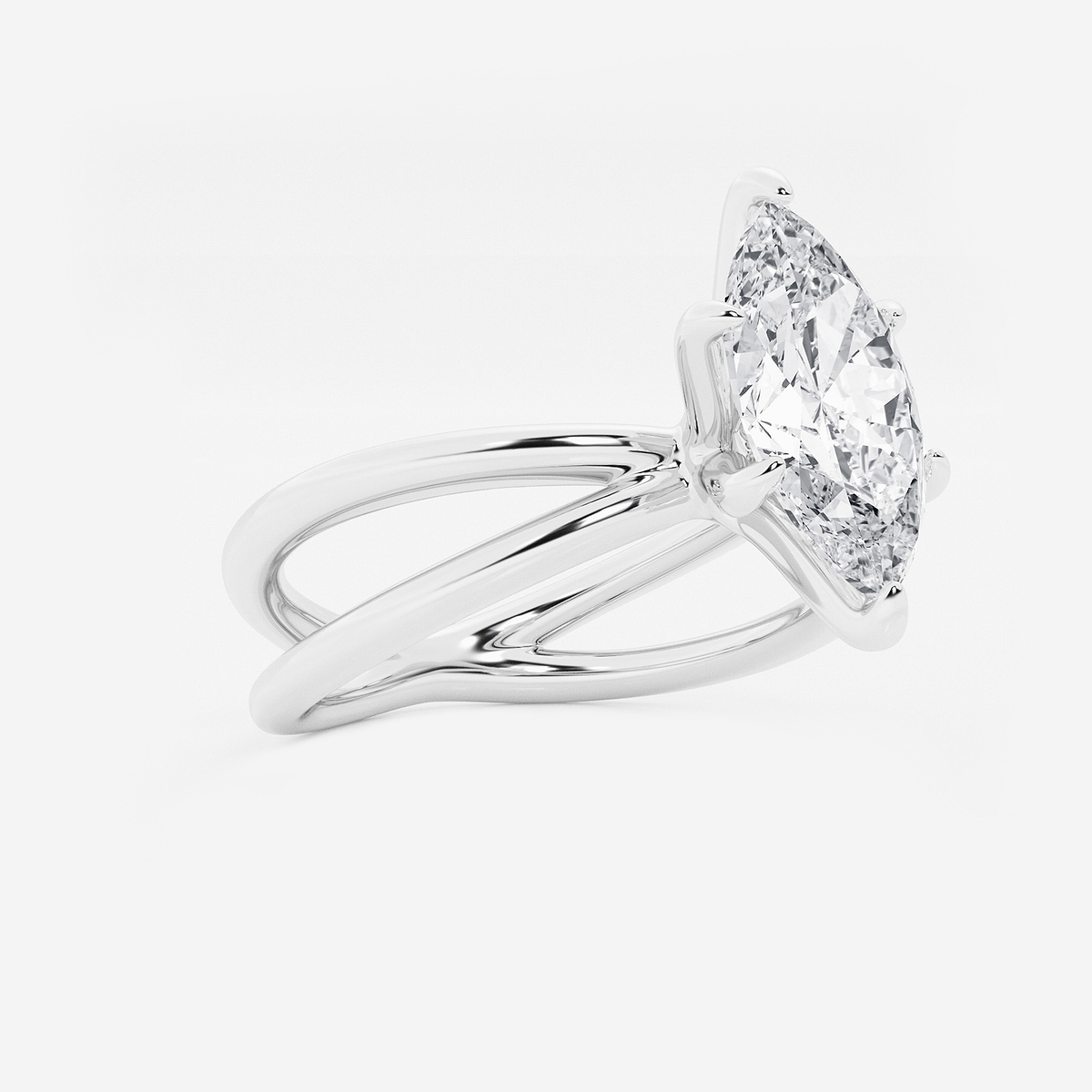 Additional Image 1 for  2 ctw Marquise Lab Grown Diamond Crossover Solitaire Engagement Ring