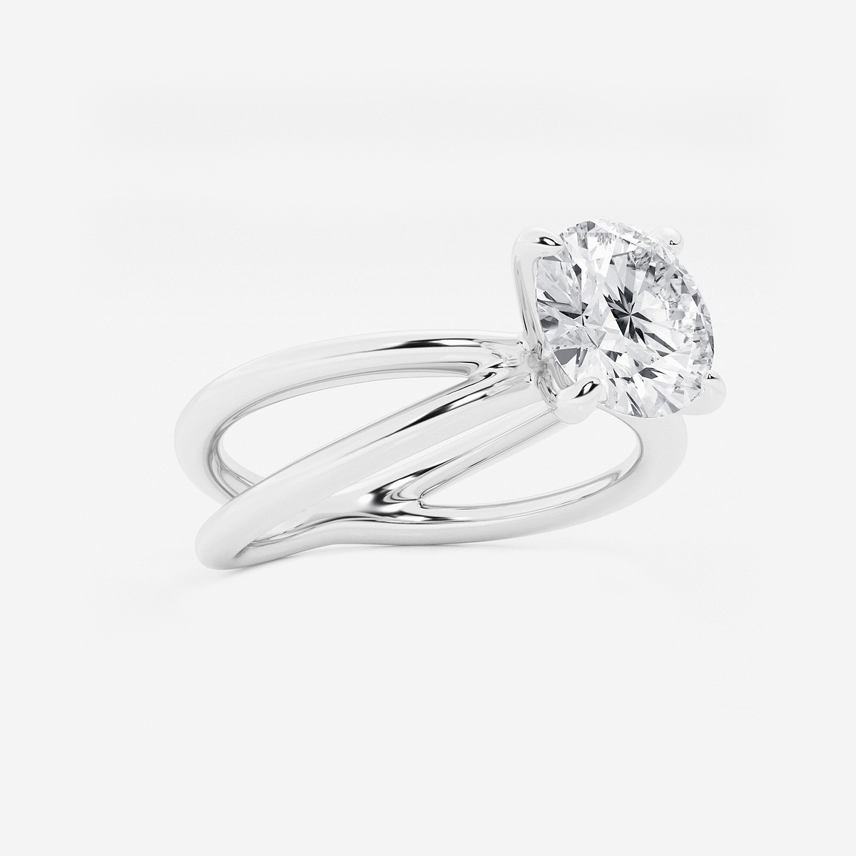Additional Image 1 for  2 ctw Round Lab Grown Diamond Crossover Solitaire Engagement Ring