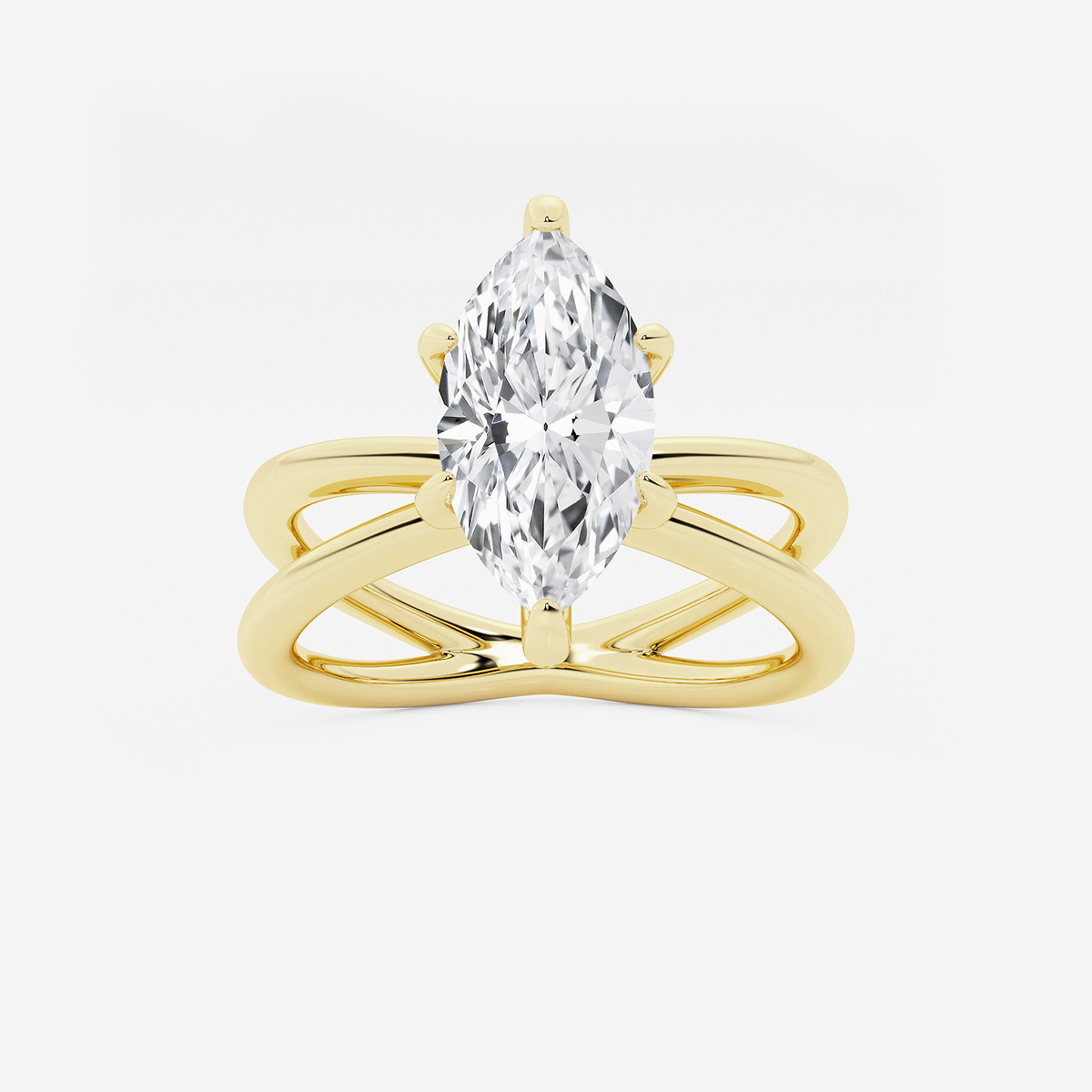2 ctw Marquise Lab Grown Diamond Crossover Solitaire Engagement Ring
