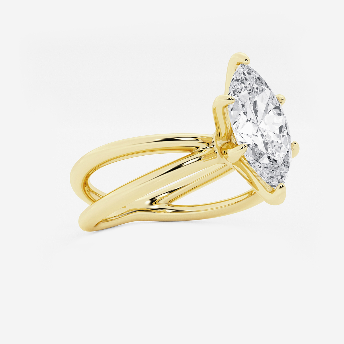 Additional Image 1 for  2 ctw Marquise Lab Grown Diamond Crossover Solitaire Engagement Ring