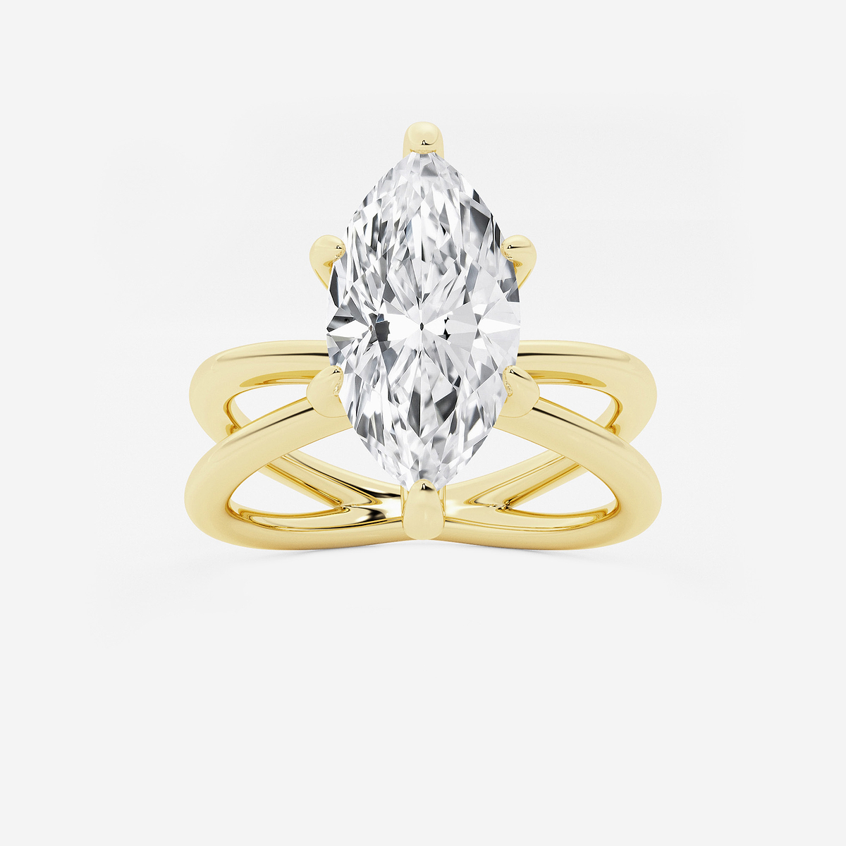 3 ctw Marquise Lab Grown Diamond Crossover Solitaire Engagement Ring