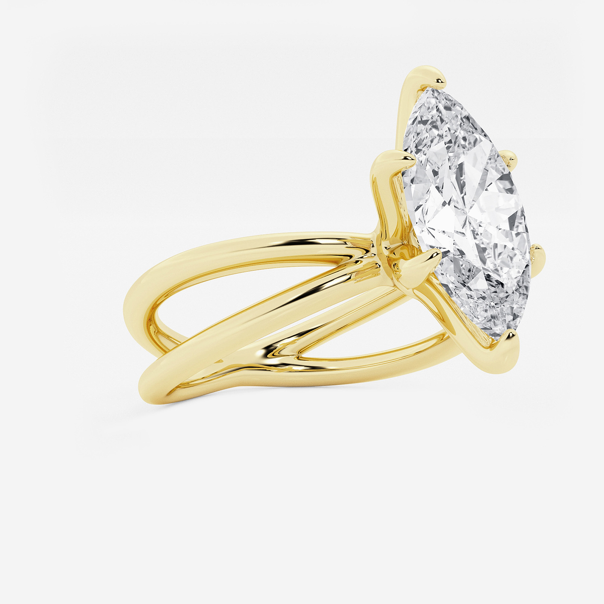 Additional Image 1 for  3 ctw Marquise Lab Grown Diamond Crossover Solitaire Engagement Ring