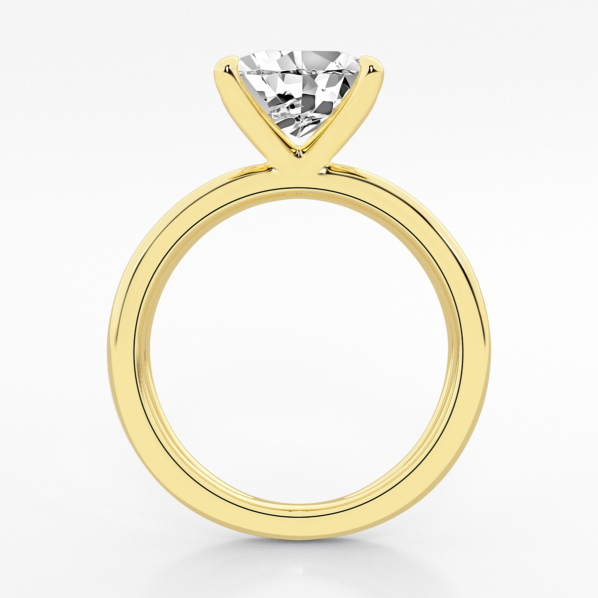 Additional Image 1 for  3 ctw Princess Lab Grown Diamond Crossover Solitaire Engagement Ring