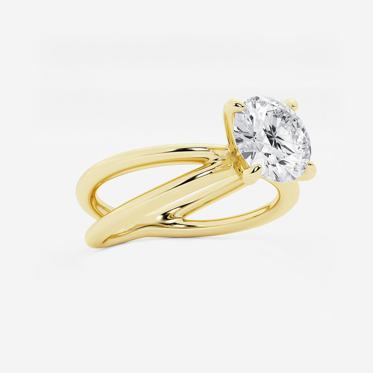 Additional Image 1 for  2 ctw Round Lab Grown Diamond Crossover Solitaire Engagement Ring
