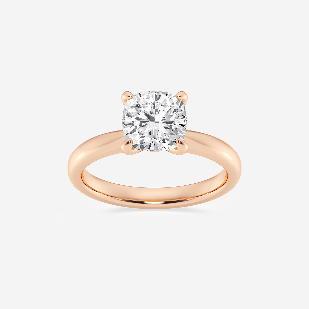 2 ctw Cushion Lab Grown Diamond Petite Solitaire Engagement Ring