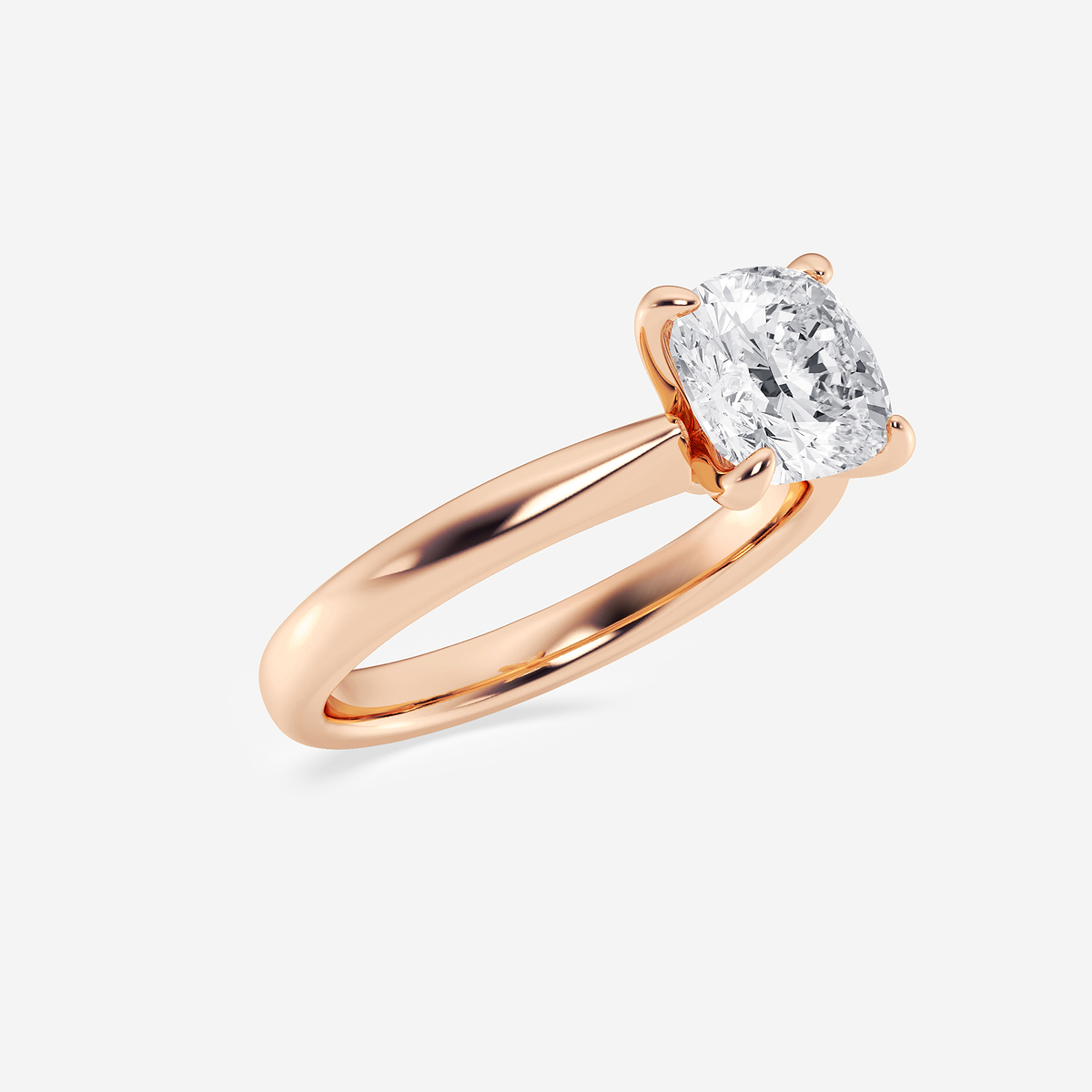 Additional Image 1 for  2 ctw Cushion Lab Grown Diamond Petite Solitaire Engagement Ring