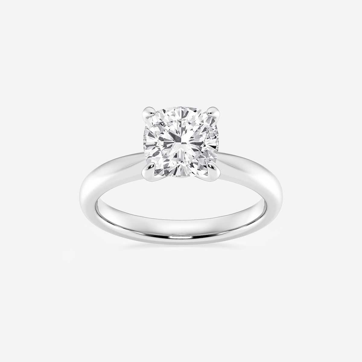 2 ctw Cushion Lab Grown Diamond Petite Solitaire Engagement Ring